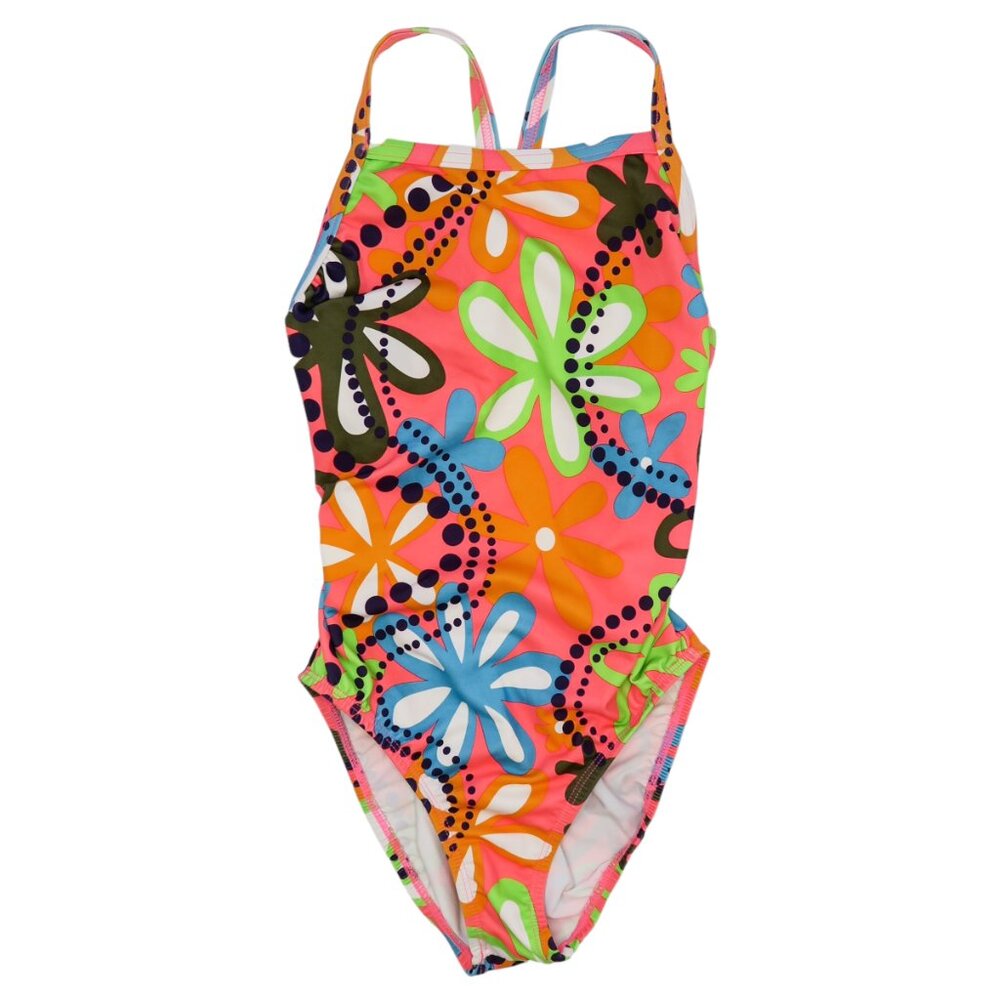 Vintage 90s Ocean Groovy Floral One Piece Swimsuit